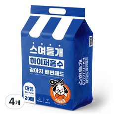 웁쉬 스며들개 고흡수 강아지 배변패드 두툼형 피톤치드향, 4개, 20개입
