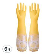 질긴 튼튼한 니트릴 고무장갑 소중대 냄새없는 주방장갑, 6개, 중(M), 주황색