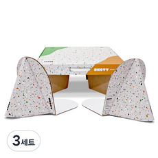 SKOVV 스코우 종이의자 캐리어 테이블 세트(2in1) 페스티벌 콘서트 피크닉 돗자리 휴대용 등받이의자 컵홀더 한강 공원 외야석 잔디밭 나들이 초경량 좌식의자, [2in1세트] 종이의자 캐리어테이블 세트, 3세트