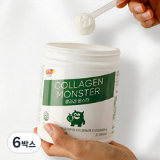 콜라겐 몬스터 저분자 피쉬 콜라겐 BCAA 아미노산 구연산 아르기닌 마그네슘 청사과맛, 6박스, 400g