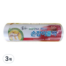정담아 손잡이 롤백, 대(L), 3개, 200개입
