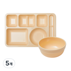 [식판의 고수] 미니 한식식판 + 미니 한식볼 SET (7 colors), 5개, 바닐라 아이스크림