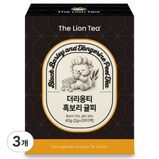 더리옹티 국내산 대용량 무카페인 블랙보리 귤피 진피 티백, 3개, 20개입, 2g