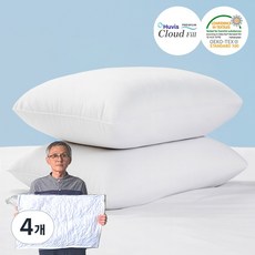 [국내생산] 명인베개 클라우드필 베개 지퍼형, 화이트, 4개
