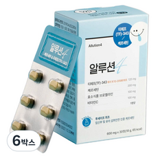 [590오구영] 알루션 특허원료 TF343 케르세틴 브로멜라인 비타민C 마더세이프 인증 (1정당 핵심성분 87%), 6박스, 30정