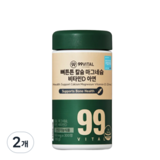 99바이탈 뼈튼튼 칼슘 마그네슘 비타민D 아연, 2개, 300정