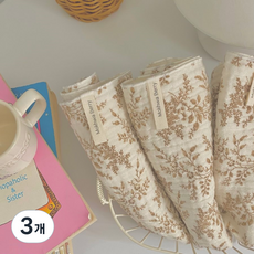 거즈행주 고리 키친크로스 주방핸드타올 국내제작, 3개, 3번 베이지꽃