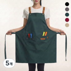 버니박스 길이조절 방수 앞치마, 5개, 그린