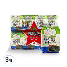 해동 도시락짱구김 조미김 파래김, 64g, 3개