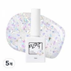 찐딱 프리미엄 네일아트 젤컬러 젤네일 (글리터), 5개, JJ070G (트윙클 프로즌 화이트 글리터)