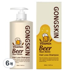 공스킨 비타민 맥주 효모 비오틴 탈모 대용량 샴푸, 6개, 500ml