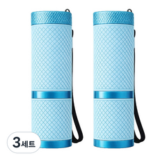 1+1 컬러 학생 어린이 손전등 컬러풀 LED 원터치 후레쉬, 3세트, 블루+블루 손전등