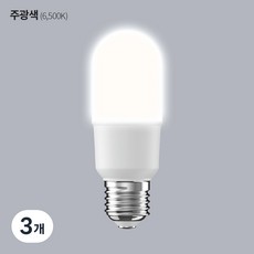 장수램프 LED 전구 스틱램프 8W 플리커프리 KS 1등급효율, 주광색, 3개