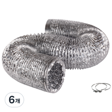 덕트몰 알루미늄 덕트 호스 배관 길이 2.5M / 알류미늄 은박 주름관 자바라 호수, 6개