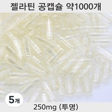 공캡슐 약1000개 젤라틴공캡슐 젤라틴 빈캡슐 알약캡슐 공캅셀 가루약캡슐 약캡슐 알약, 5개, 250mg(투명)