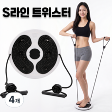 KM SPORTS S라인 트위스트 허리회전 운동기구, 블랙, 4개