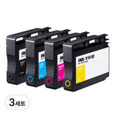 모노테크 삼성 호환잉크 세트 INK-K410, 3세트, 검정+파랑+빨강+노랑