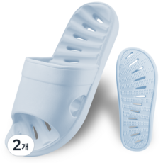 리던홈 물빠짐 미끄럼방지 욕실화 EVA, 2개, 스카이블루