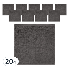 송월타월 최고급면 딥컬러 카페행주 핸드타올, 회색, 20개