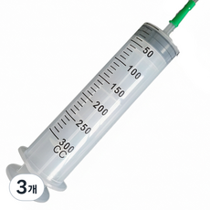 싱글레이드 공업용주사기 대형 주사기 300ml, 3개