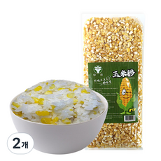 (배터짐) 녹허흑토 콘그릿츠 연변 (대사이즈알) 찰옥수수쌀 옥수수쌀, 2개, 1kg