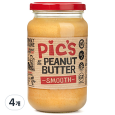 픽스 피넛버터 스무스 무가당 무설탕 땅콩버터, 380g, 4개