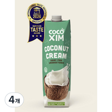 [공식수입사] 코코씸 코코넛크림 (요리용) (무설탕 무첨가), 4개, 1L