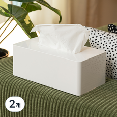 코지티 다용도 휴지케이스 키친타올 각티슈 핸드타올 티슈 케이스 자동높이조절, 화이트, 2개