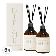 노엘룸 국산 카페 화장실 실내 방향제 프리미엄 대용량 디퓨저 디퓨져 선물세트, 6개, 650ml, 블랙체리