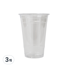 [투명컵 50P] 92파이일회용 투명컵 플라스틱PET테이크아웃컵, 3개, 50개입, 420ml