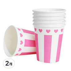 피플스파티 파티컵 240ml 하트 18P, 핑크, 2개