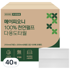 메이피오니 천연펄프 다용도타월, 100매, 40개