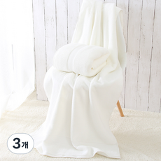 Skansol 프리미엄 호텔 40수 대형 바스타월, 3개, 화이트