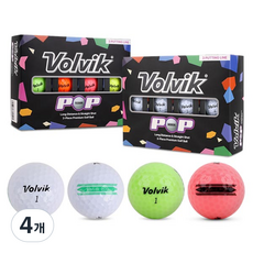 [VOLVIK] 볼빅 팝 3피스 골프공 1더즌, 레인보우, 12개입, 4개