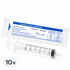 립트 반려동물 피딩용 주사기 3ml, 10개, 투명