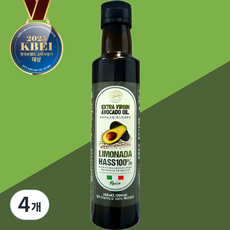 리모나다 최상급 엑스트라버진 HASS 품종 100% 냉압착 아보카도오일, 4개, 250ml