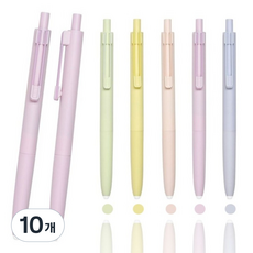 USA 밀룩스 와이어 파스텔 노크 볼펜 0.7mm 부드러운 필기감 사무용 학생용 선물용 감성 볼펜, 10개, 골고루 (그린 옐로우 레드 바이올렛 블루 각 1개씩)