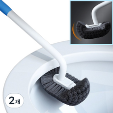 HB153 촘촘한 청소모 커브 변기솔 변기청소솔 블루, 2개