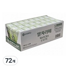연세우유 말차라떼 보성말차 멸균팩음료, 72개, 190ml