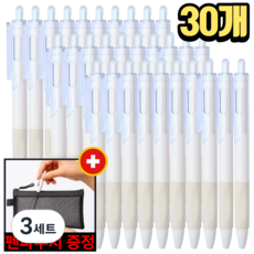 사각마켓 속건잉크 노크식 대용량 0.5 볼펜 30p, 블랙, 3세트