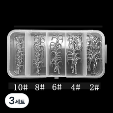 고탄소강 트레블훅 벌크 낚시바늘 케이스, 3세트, 50개입