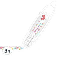 리빙릿 데코테이프 데코러쉬 다꾸 데코펜 다이어리 꾸미기, 3개, 분홍하트