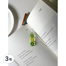 엘에떼 네잎클로버 비즈 책갈피 북마크 독서용품 끈갈피, 3개, 1