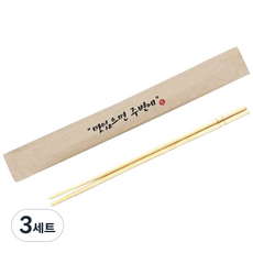 팩스타 일회용 대나무 젓가락 맛있으면 크라프트, 100개입, 3세트