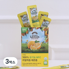 수사사 유기농 레몬즙 NFC 착즙 레몬수 레몬즙 스틱, 3박스, 280g