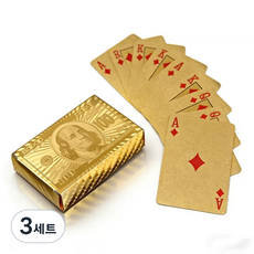 프리미엄 황금 포커 카드 파티 방수, 금색 달러 포커, 3세트