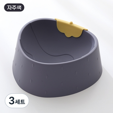 스타일닥터 귀여운 플라스틱 애견 그릇 대용량 목 보호대 그릇 2개 세트, 3세트, 자주색(딸기)+자주색(파인애플)