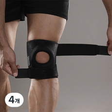 Giwalk 무릎보호대 관절 통증 완화 헬스 등산 축구 배구 농구 스포츠용, 블랙, 4개
