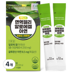 (핫딜/유통기한 26.11.11) 프리벤트라 테이스티 면역젤리 알로에겔 아연 / 총다당체 250mg 글루콘산아연, 4개, 300g