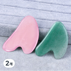 YMB 괄사 마사지기 하트 마사지 옥 물소뿔 경락 림프, 블랙, 2개
